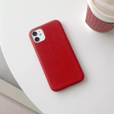 Husa Spate de Telefon Iphone 13 Antishock Rosie din Piele Eco HS-IP13-LEATHER