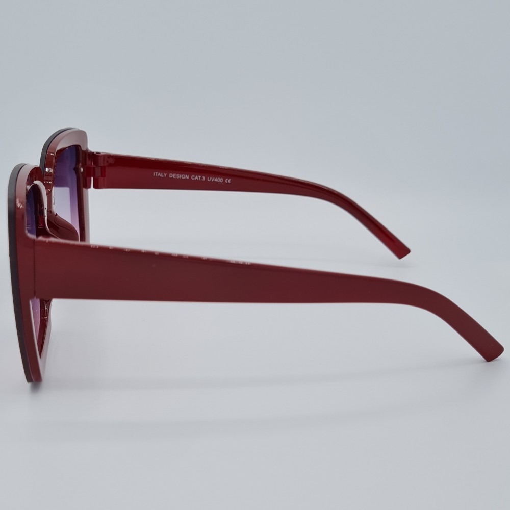 Ochelari de soare Dama Casual cu rama asimetrica visinie + Toc si laveta GRATIS OSD018 Ochelari de soare Dama Casual cu rama asimetrica visinie + Toc si laveta GRATIS OSD018