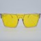 Ochelari de soare Unisex Casual cu rama asimetrica transparenta cu lentila galbena + Toc si laveta GRATIS OSU002