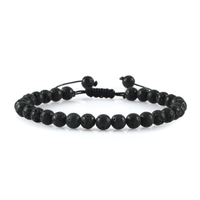 Bratara unisex cu pietre semipretioase negre BRB002 Bratara unisex cu pietre semipretioase negre BRB002
