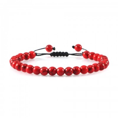 Bratara unisex cu pietre semipretioase rosii BRB002 Bratara unisex cu pietre semipretioase rosii BRB002