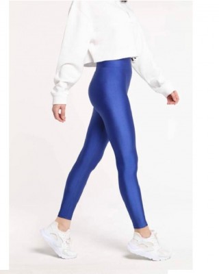 Colanti Fitness Dama Albastri luciosi cu talie inalta CDFIT028 Colanti Fitness Dama Albastri luciosi cu talie inalta CDFIT028