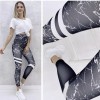 Colanti Fitness Dama cu design abstract Negru cu dungi albe lines CDFIT029 Colanti Fitness Dama cu design abstract Negru cu dungi albe lines CDFIT029