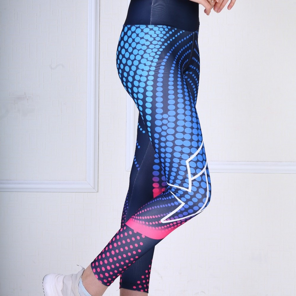 Colanti Fitness Dama Albastri cu design abstract CDFIT029 Colanti Fitness Dama Albastri cu design abstract CDFIT029