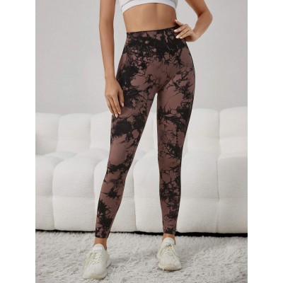 Colanti Dama Sport Modelatori  Maro Design Marmorat  lungi cu talie inalta  si efect Push -Up CDFIT092