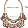 Colier Vintage Tribal Auriu cu Strasuri si Pietre Colorate COL058