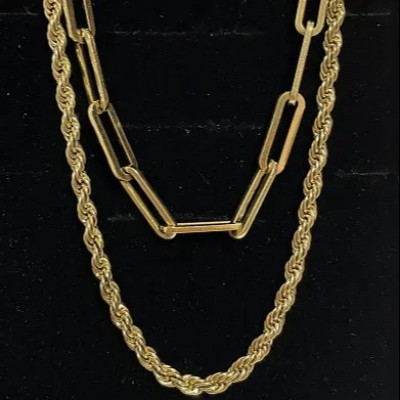 Set doua coliere aurii placate cu aur galben de 14 k STCOL096