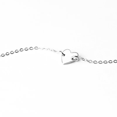 Colier dama argintiu si pandativ inima COL116