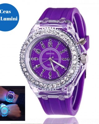 Ceas Dama Mov cu lumini Geneva CDGV015