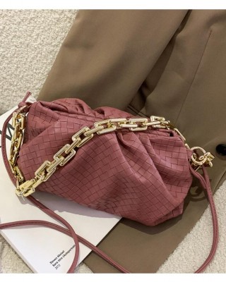 Geanta pink fashion din piele eco bareta din lant gros Trendy  ACGD212 Geanta pink fashion din piele eco bareta din lant gros Trendy  ACGD212