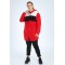 Cardigan dama rosu fashion din polar pufos cu fermoar si buzunare si accesorii perle CRDG03 Cardigan dama rosu fashion din polar pufos cu fermoar si buzunare si accesorii perle CRDG03