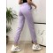 Pantaloni Trening Dama mov fashion cu talie inalta  PTD02