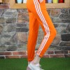Pantaloni Trening Dama portocalii fashion cu dungi laterale PTD01 Pantaloni Trening Dama portocalii fashion cu dungi laterale PTD01