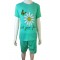 Pijama copii verde cu imprimeu floare tricou  si pantaloni scurti  PJCCF016