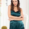 Pijama  dama verde din satin si broderie lejera sexy maiou  si pantaloni scurti PJD119