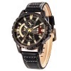 Ceas Barbatesc Casual cu cadran negru cifre aurii si bratara din piele ecologica neagra Fanteeda QUARTZ CBQZ019 Ceas Barbatesc Casual cu cadran negru cifre aurii si bratara din piele ecologica neagra Fanteeda QUARTZ CBQZ019