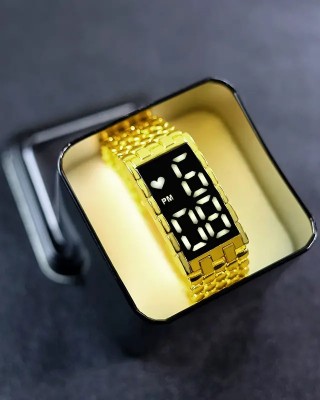 Ceas Unisex Luxury auriu din aliaj si cadran cu afisaj digital CBQZ026