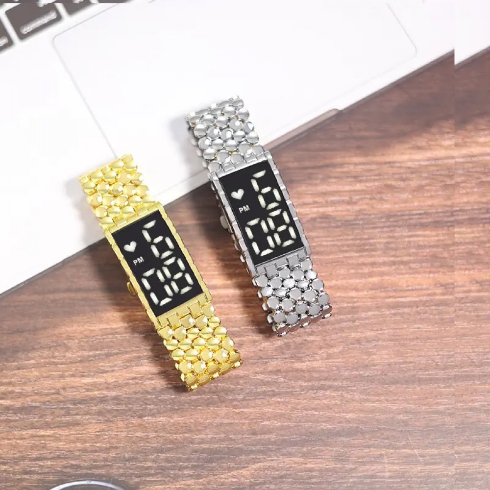 Ceas Unisex Luxury argintiu din aliaj cadran cu afisaj digital CBQZ026 Ceas Unisex Luxury argintiu din aliaj cadran cu afisaj digital CBQZ026