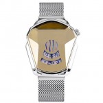 Ceas Barbatesc Sport Fashion Silver Gold cu bratara metalica magnetica argintie CBQZ010