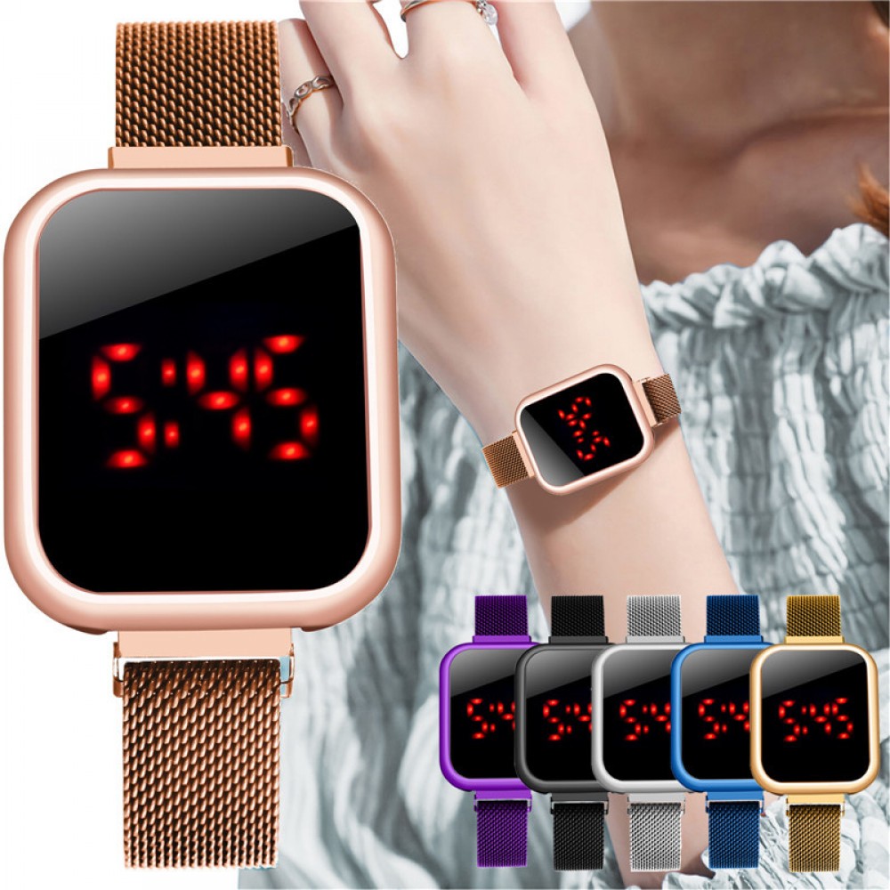 Ceas Electronic Fashion LED Auriu cu touch screen si bratara magnetica CDQZ065 Ceas Electronic Fashion LED Auriu cu touch screen si bratara magnetica CDQZ065