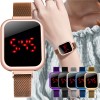Ceas Electronic Fashion LED Auriu cu touch screen si bratara magnetica CDQZ065 Ceas Electronic Fashion LED Auriu cu touch screen si bratara magnetica CDQZ065