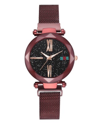 Ceas Dama Casual cu bratara magnetica si cadran cu picatele Red QUARTZ CDQZ009 Ceas Dama Casual cu bratara magnetica si cadran cu picatele Red QUARTZ CDQZ009