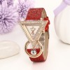Ceas Dama Elegant cu cadran triunghiular si cristale Red QUARTZ CDQZ036 Ceas Dama Elegant cu cadran triunghiular si cristale Red QUARTZ CDQZ036