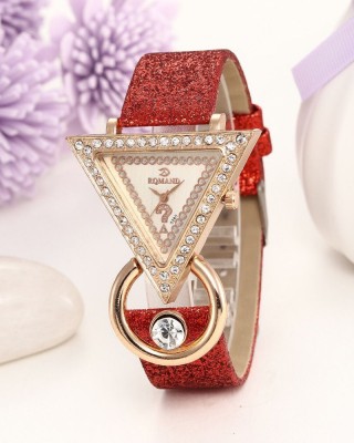 Ceas Dama Elegant cu cadran triunghiular si cristale Red QUARTZ CDQZ036