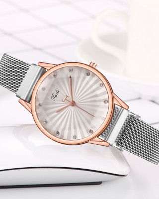 Ceas Dama Elegant Argintiu design raze de soare cu bratara magnetica reglabila QUARTZ CDQZ050