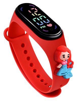 Ceas Copii Printesa cu cadran digital si bratara silicon reglabila Red QUARTZ CDQZ090