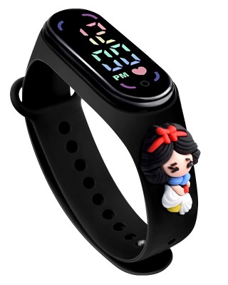 Ceas Copii Printesa cu cadran digital si bratara silicon reglabila Black QUARTZ CDQZ090