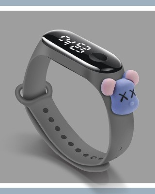 Ceas Copii gri cu cadran digital si bratara silicon reglabila cu personaje animate QUARTZ CDQZ102