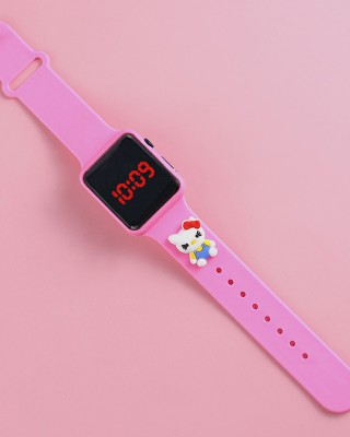 Ceas Copii roz cu cadran digital si bratara silicon reglabila QUARTZ CDQZ107