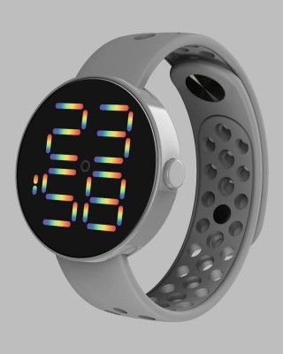 Ceas cu cadran rotund digital si bratara silicon gri reglabila QUARTZ CDQZ111 Ceas cu cadran rotund digital si bratara silicon gri reglabila QUARTZ CDQZ111