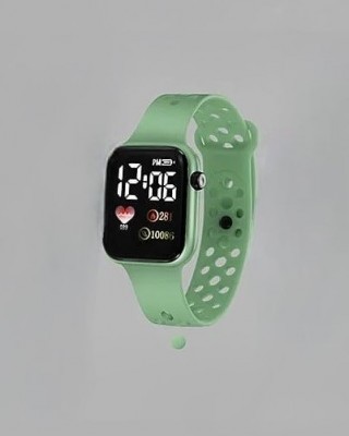 Ceas Electronic Fashion LED Verde deschis cu  bratara silicon CDQZ135