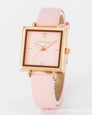 Ceas Dama Elegant Roz cadran patrat roz QUARTZ CDQZ139