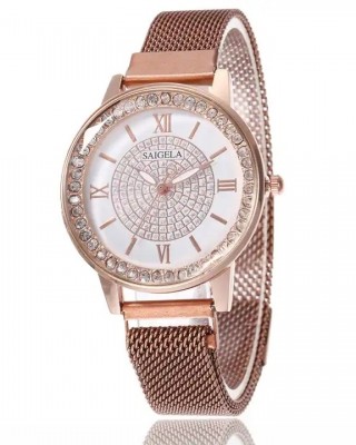 Ceas Dama Elegant roz auriu cu bratara magnetica Collection QUARTZ CDQZ147