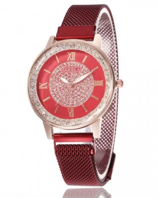 Ceas Dama Elegant rosu cu bratara magnetica Collection QUARTZ CDQZ147 Ceas Dama Elegant rosu cu bratara magnetica Collection QUARTZ CDQZ147
