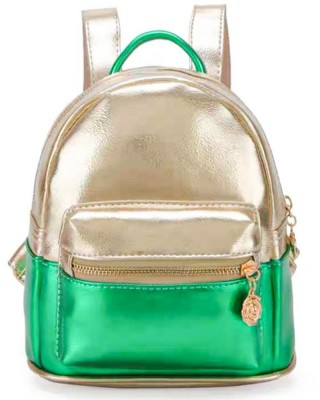 Rucsac metalizat cu buzunar exterior verde din piele eco Shine ACRD064