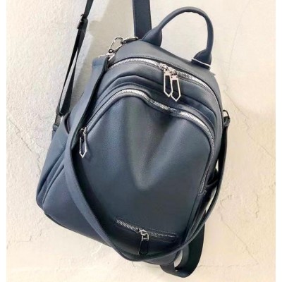 Rucsac Geanta Fashion albastru din piele eco cu buzunar mic pe o parte si bareta detasabila ACRD292