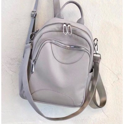 Rucsac Geanta Fashion gri din piele eco cu cusatura dubla pe  buzunar  si bareta detasabila ACRD295