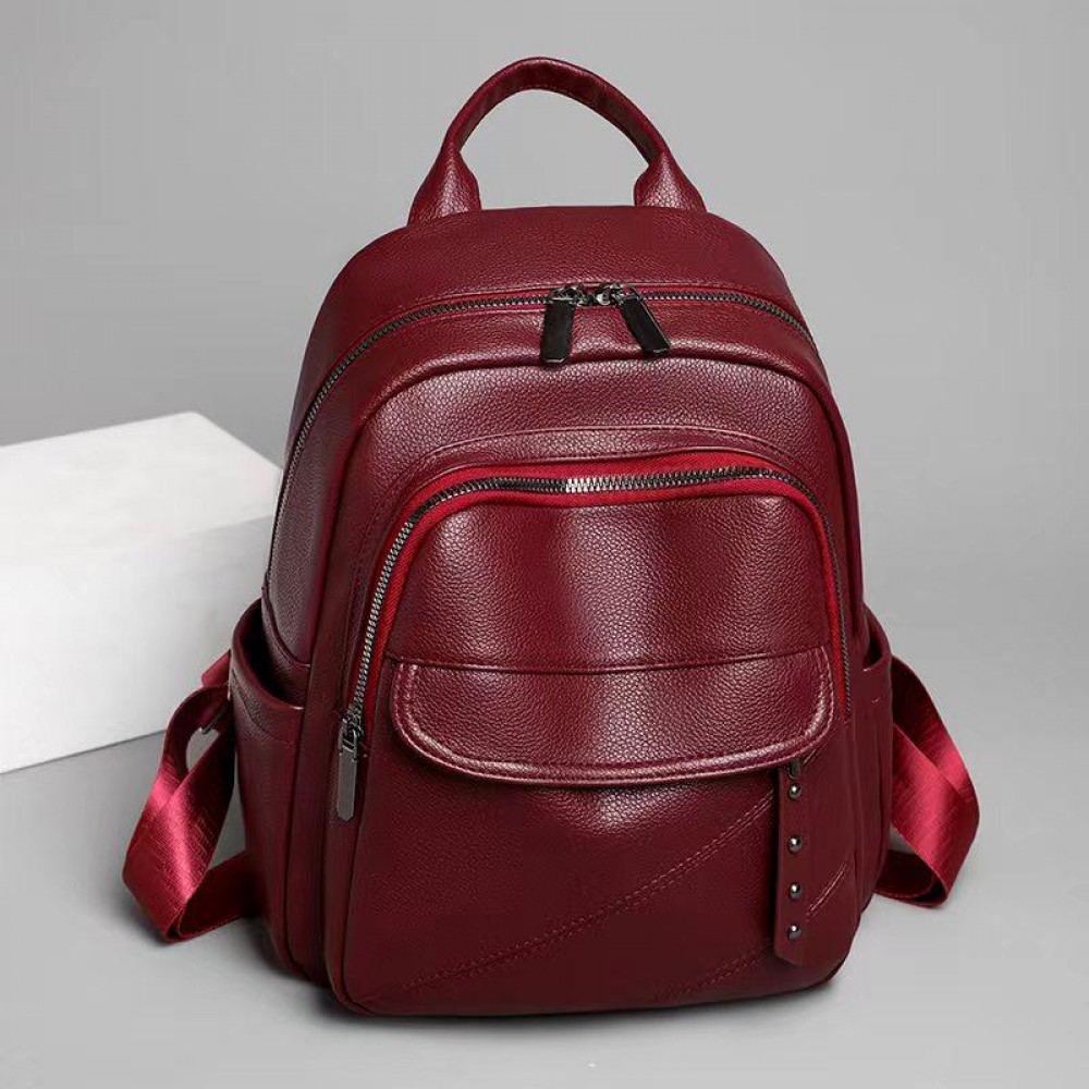 Rucsac Fashion visiniu din piele eco bareta detasabila si buzunar antifurt ACRD352 Rucsac Fashion visiniu din piele eco bareta detasabila si buzunar antifurt ACRD352