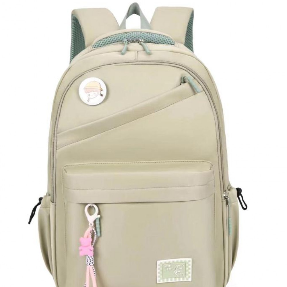 Ghiozdan tip Rucsac verde din material textil impermeabil cu buzunare multiple si catarame ACRD382 Ghiozdan tip Rucsac verde din material textil impermeabil cu buzunare multiple si catarame ACRD382