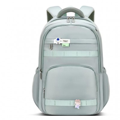 Ghiozdan tip Rucsac verde din material textil impermeabil cu buzunare multiple si catarame ACRD383