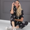 Trening Dama Fashion sport casual negru compus din hanorac scurt si pantaloni de trening cu talie inalta Dollar TND023 Trening Dama Fashion sport casual negru compus din hanorac scurt si pantaloni de trening cu talie inalta Dollar TND023