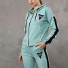 Trening Dama sport casual turquoise compus din hanorac si pantaloni de trening cu talie inalta TND058 Trening Dama sport casual turquoise compus din hanorac si pantaloni de trening cu talie inalta TND058