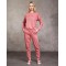 Trening Dama sport casual roz compus din bluza scurta si pantaloni de trening cu talie inalta TND073