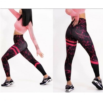 Colanti Fitness Dama cu design abstract Negru cu dungi rosii lines CDFIT029 Colanti Fitness Dama cu design abstract Negru cu dungi rosii lines CDFIT029