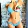 Costum de Baie albastru din doua piese cu sutien triunghi push up si slip cu inchidere laterala Fruits CBD001 Costum de Baie albastru din doua piese cu sutien triunghi push up si slip cu inchidere laterala Fruits CBD001