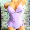 Costum de Baie intreg Lila cu intaritor la bust si slip brazilian cu volanase CBD018 Costum de Baie intreg Lila cu intaritor la bust si slip brazilian cu volanase CBD018